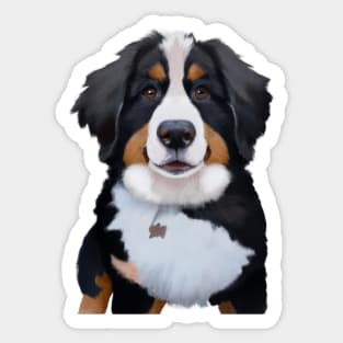 Cute Bernese Mountain Dog Drawing Sticker